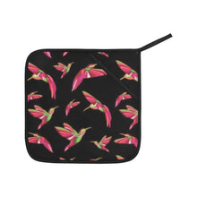 Load image into Gallery viewer, Red Swift Colourful Black Oven Mitt &amp; Pot Holder
