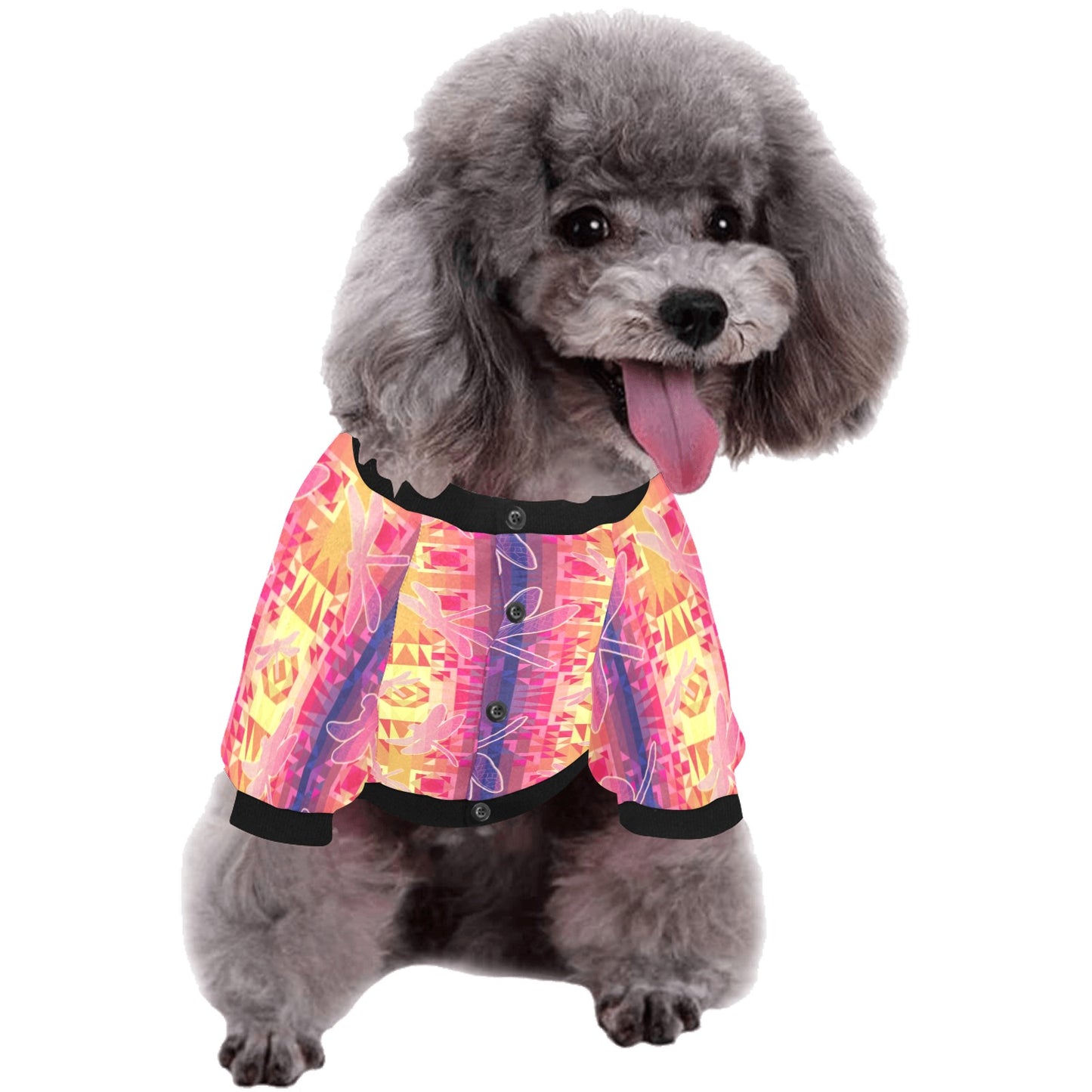 Kaleidoscope Dragonfly Pet Dog Round Neck Shirt