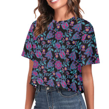 Load image into Gallery viewer, Beaded Nouveau Coal Crop Top
