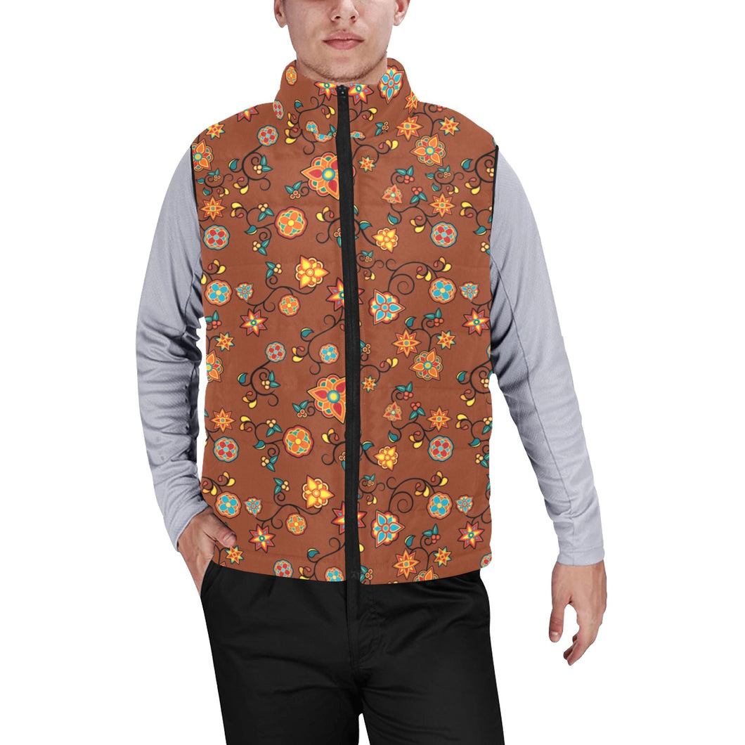 Fire Bloom Shade Men's Padded Vest Jacket (Model H44)