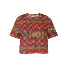 Load image into Gallery viewer, Fire Feather Red Crop Top
