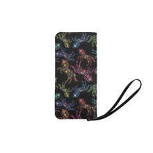 Load image into Gallery viewer, Neon Floral Horses Women&#39;s Clutch Purse
