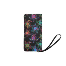 Load image into Gallery viewer, Neon Floral Turtle Women&#39;s Clutch Purse
