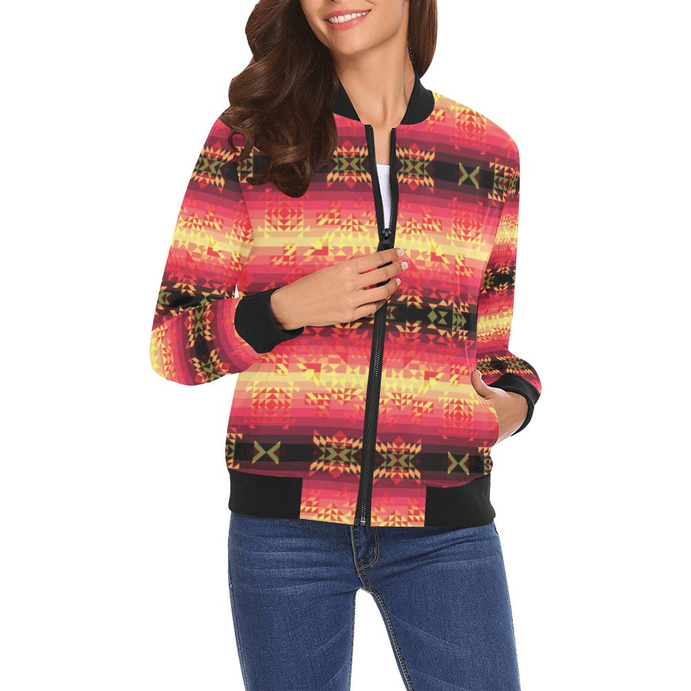 Soleil Fusion Rouge Bomber Jacket for Women