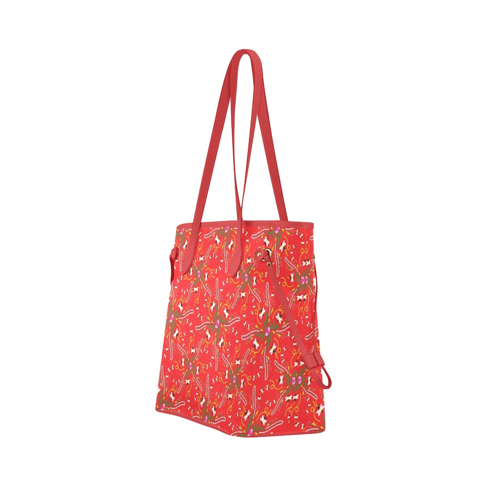 Willow Bee Cardinal Clover Canvas Tote Bag