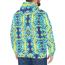 Load image into Gallery viewer, Kaleidoscope Jaune Bleu Men&#39;s Long Sleeve Fleece Hoodie
