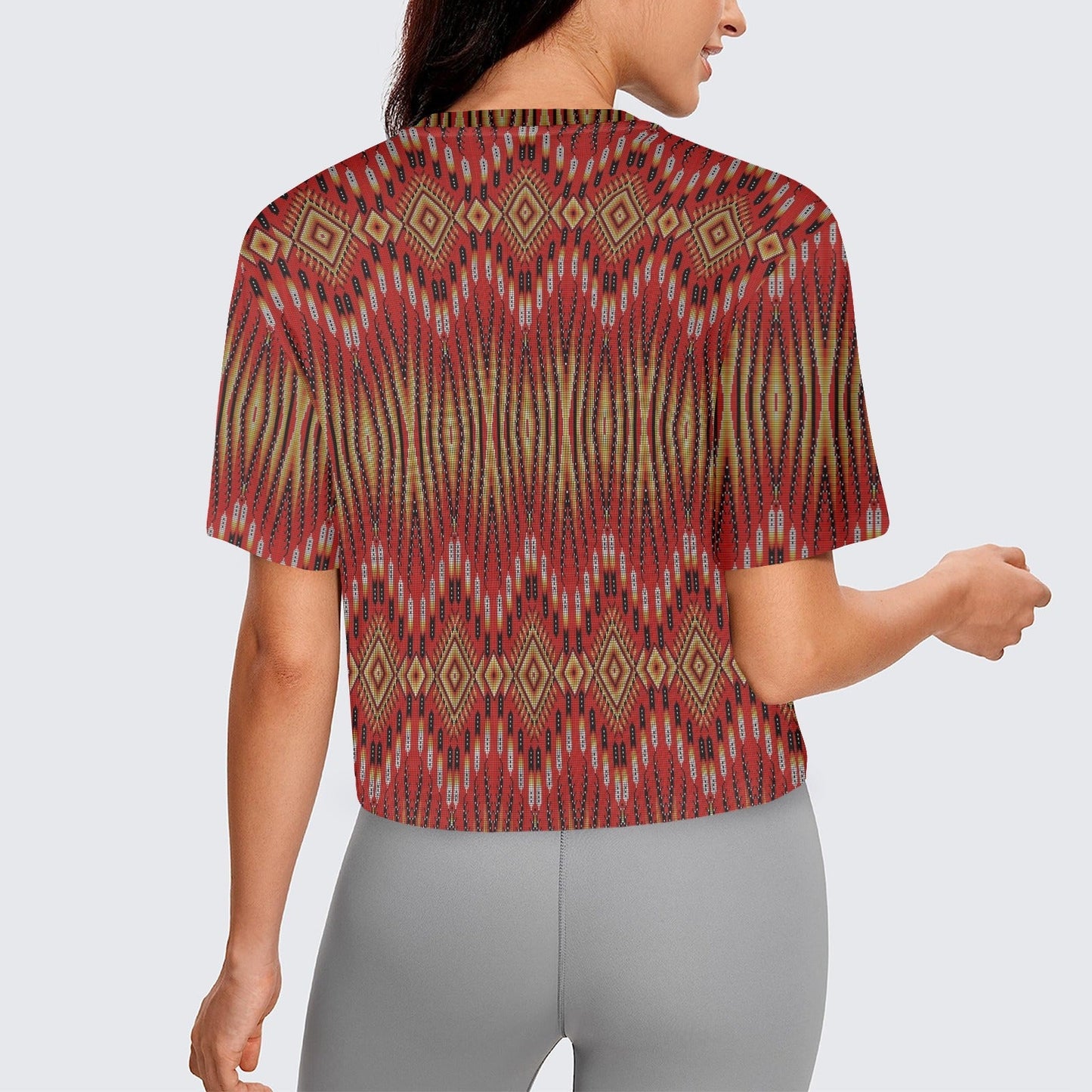 Fire Feather Red Crop Top