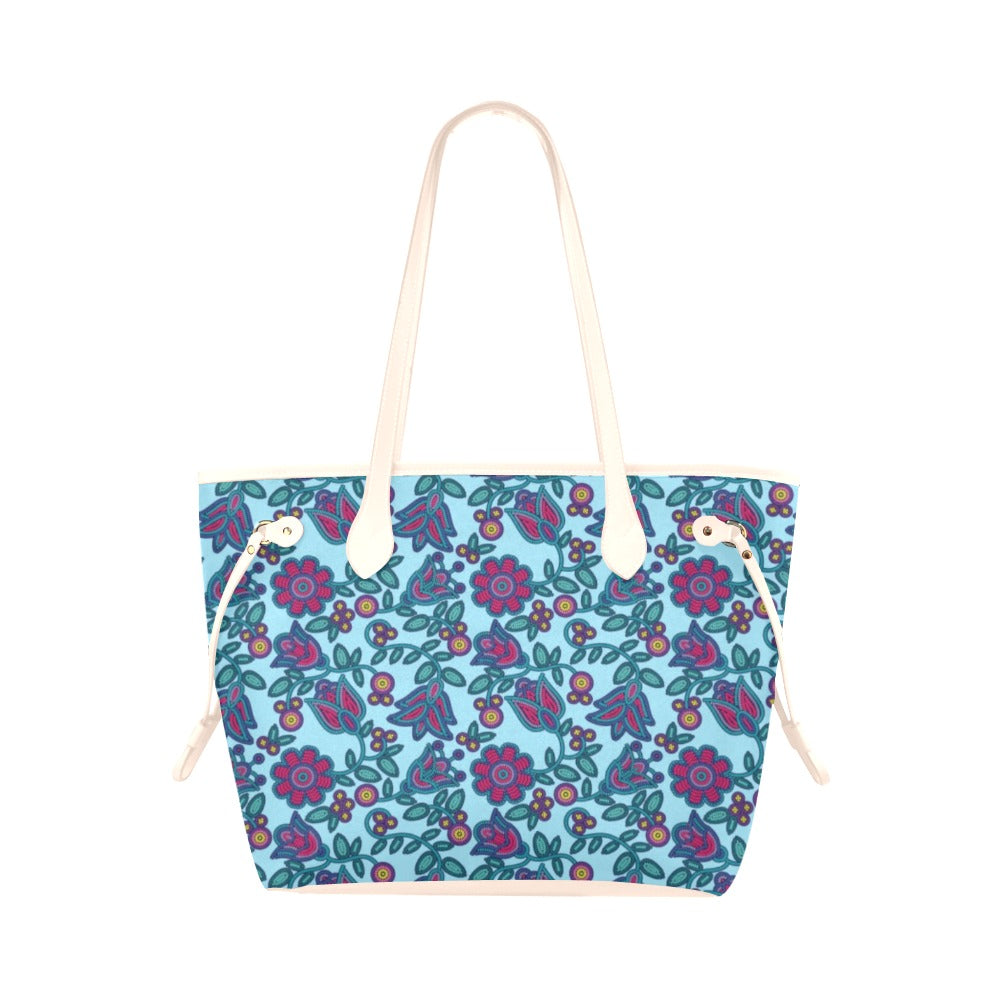 Beaded Nouveau Marine Clover Canvas Tote Bag