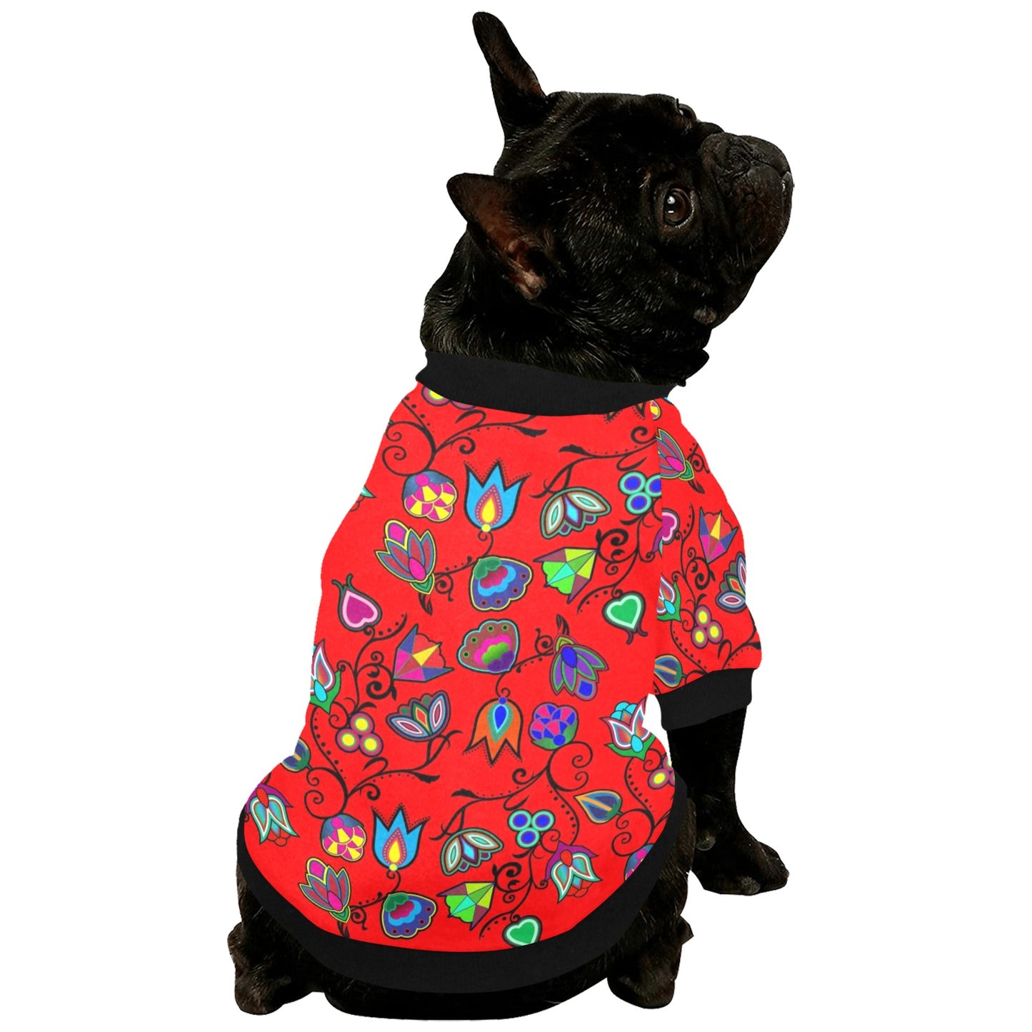 Indigenous Paisley Dahlia Pet Dog Round Neck Shirt