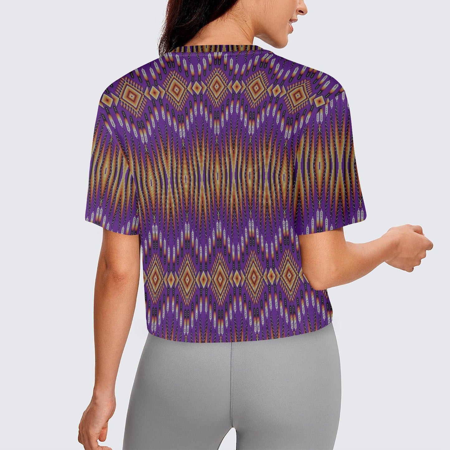 Fire Feather Purple Crop Top
