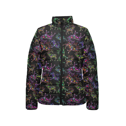 Floral Elk Stand Collar Jacket
