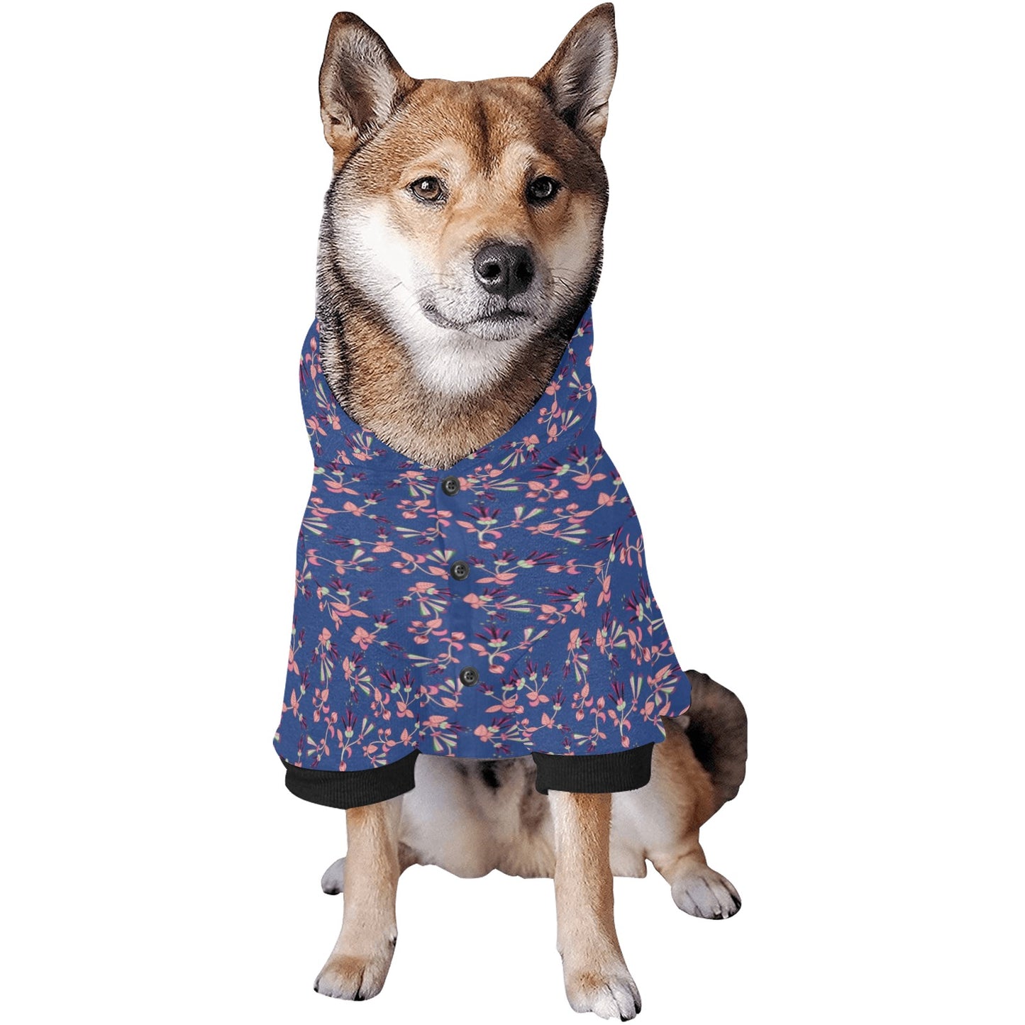 Swift Floral Peach Blue Pet Dog Hoodie