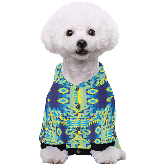 Kaleidoscope Jaune Bleu Pet Dog Hoodie