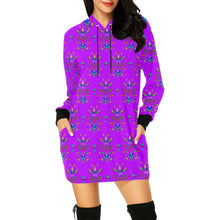 Load image into Gallery viewer, Dakota Damask Purple Hoodie Dress
