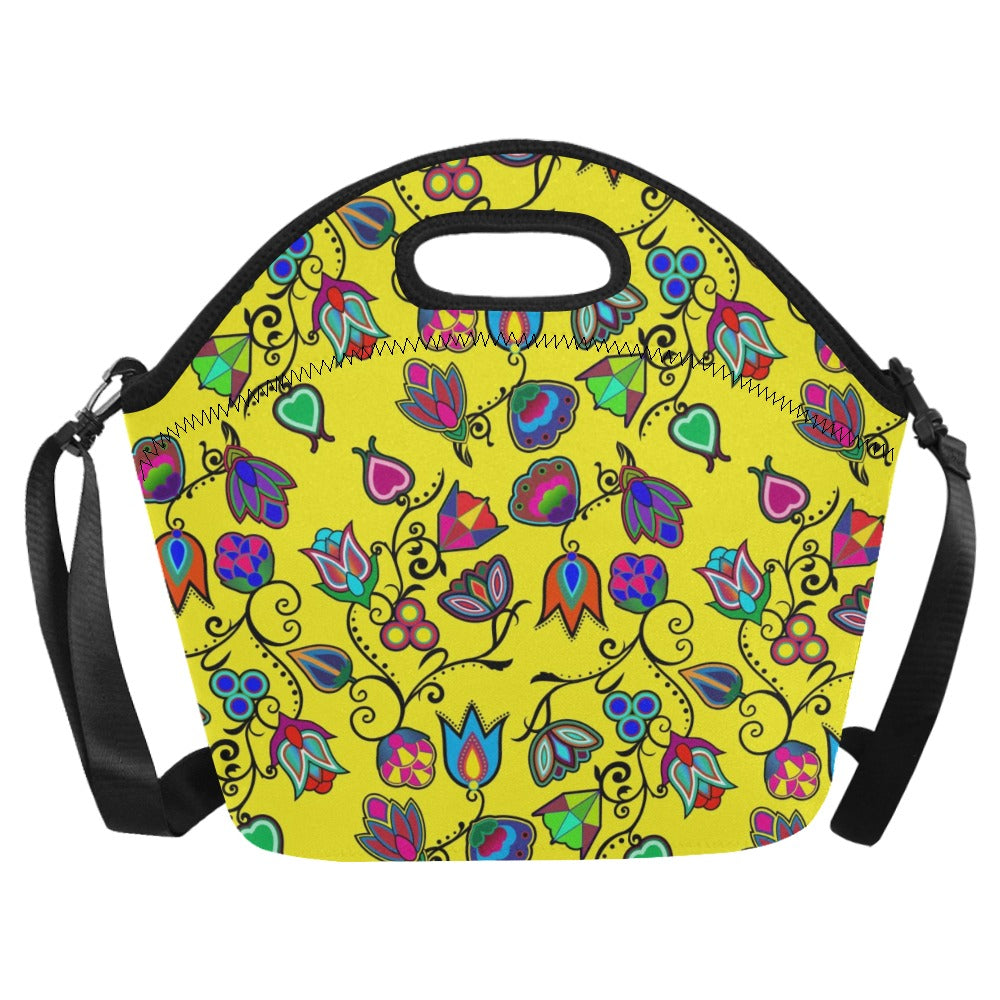 Indigenous Paisley Yellow Neoprene Lunch Bag/Large