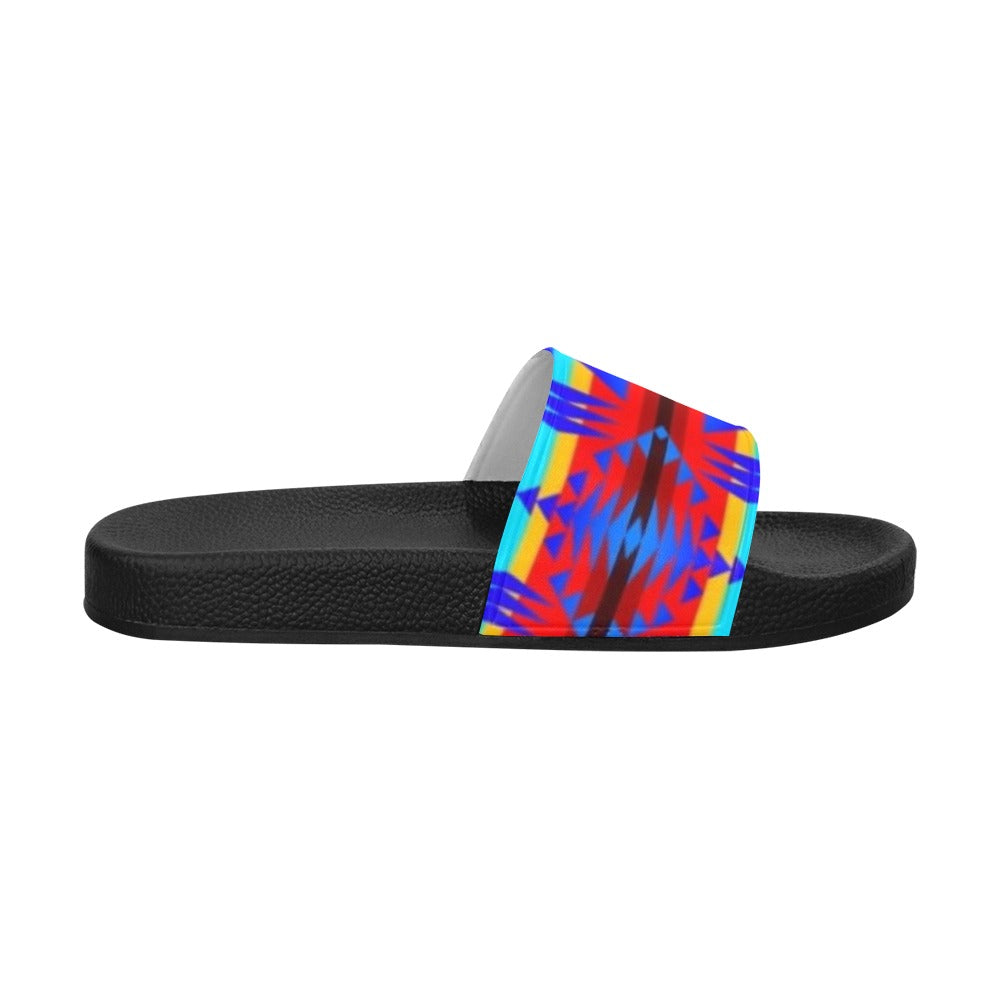 Between the Mountains Blue Slide Sandals