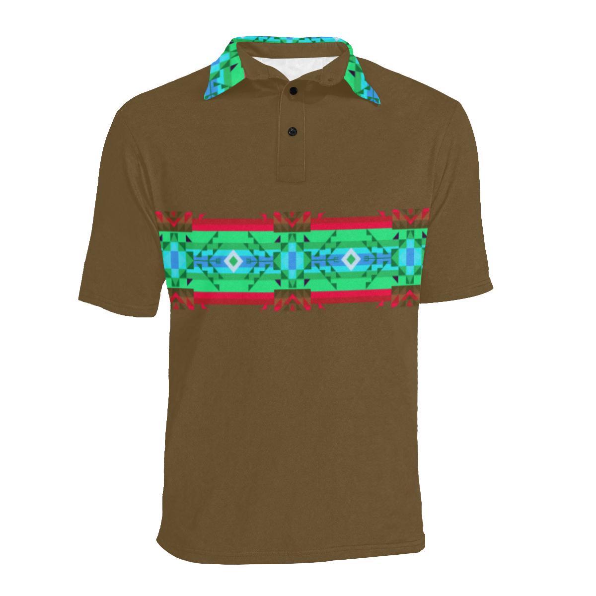 Earth Blanket Strip - I Men's All Over Print Polo Shirt (Model T55) Men's Polo Shirt (Model T55) e-joyer 