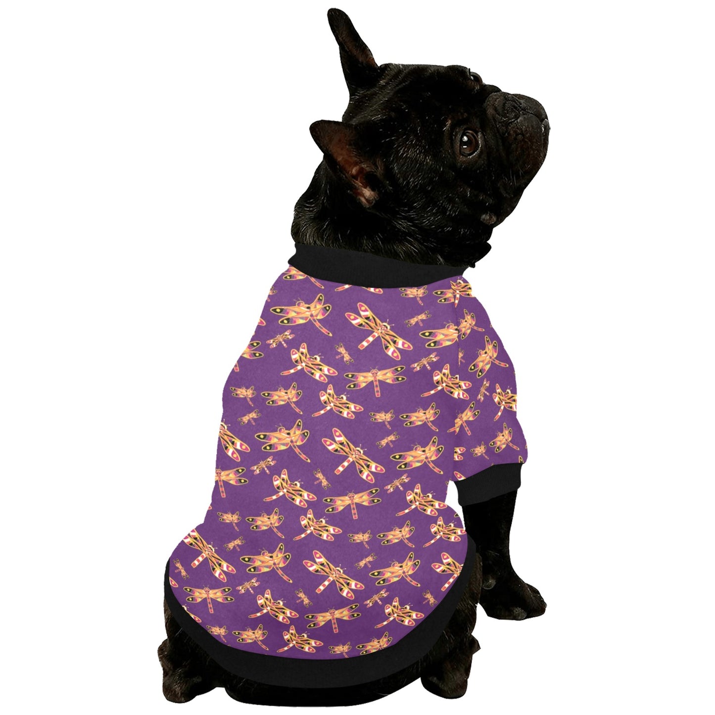 Gathering Yellow Purple Pet Dog Round Neck Shirt
