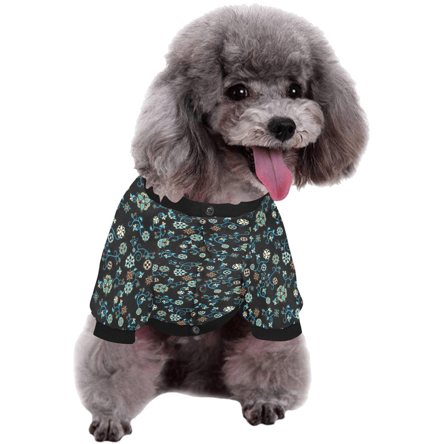 Ocean Bloom Pet Dog Round Neck Shirt