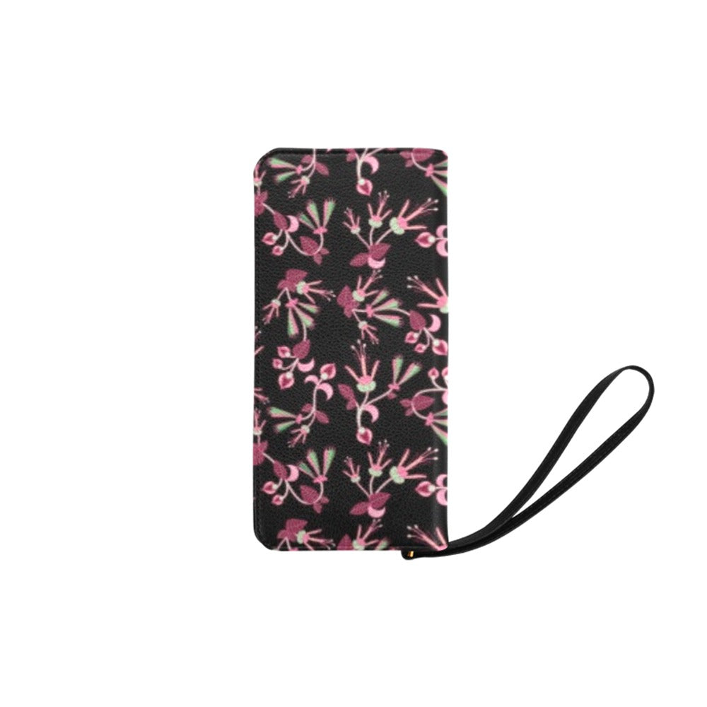Floral Green Black Clutch