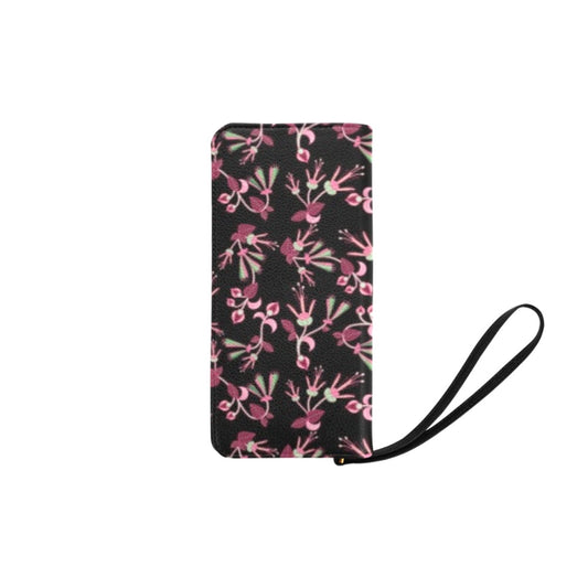 Floral Green Black Women's Clutch Purse