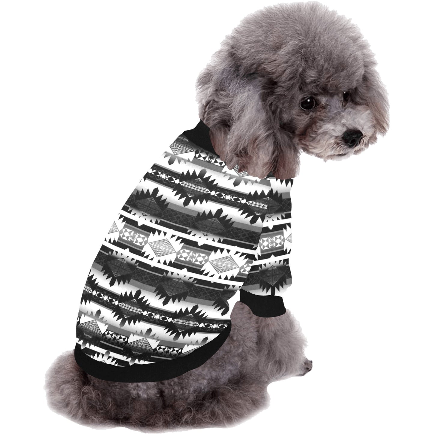 Okotoks Black and White Pet Dog Round Neck Shirt