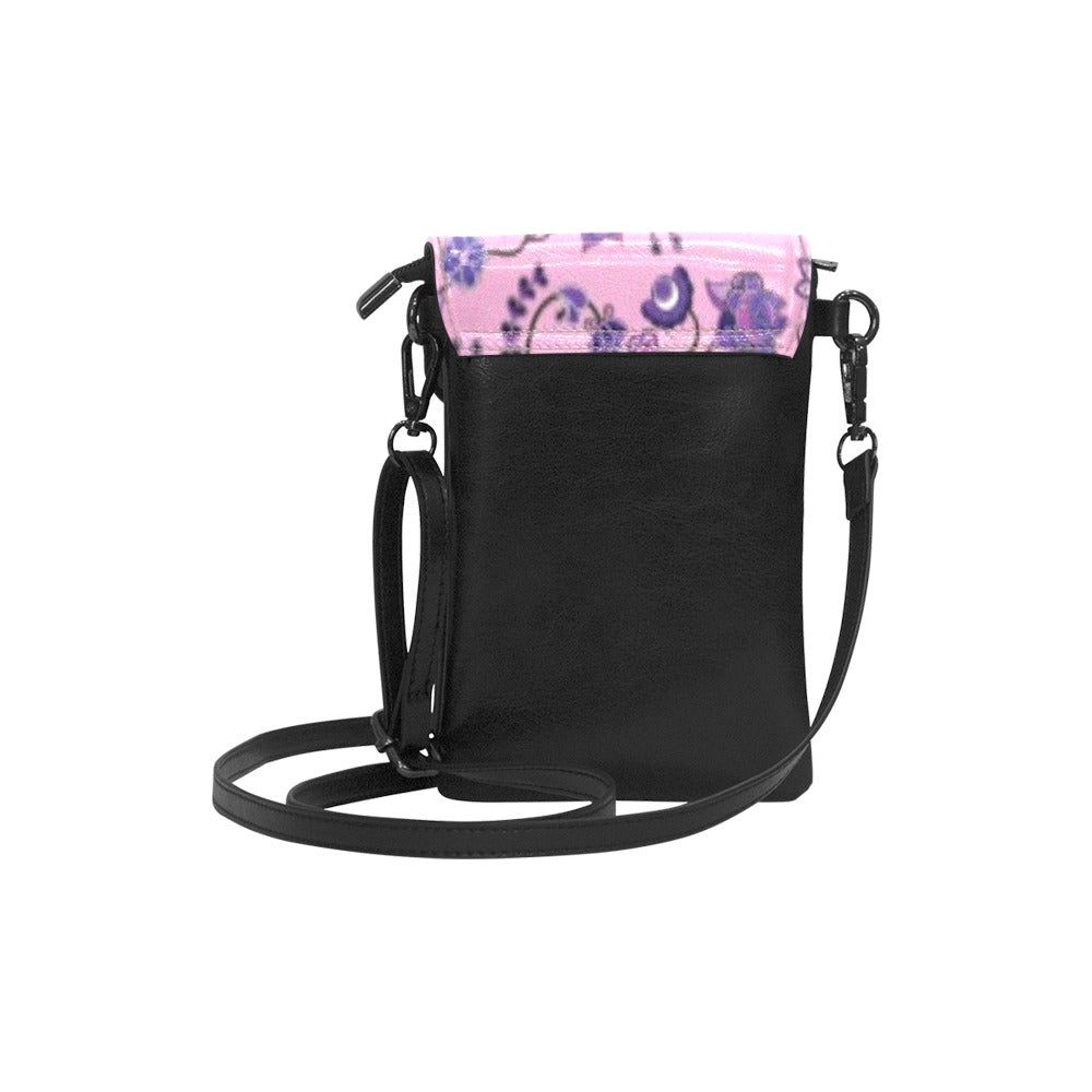 Purple Floral Amour Small Cell Phone Purse