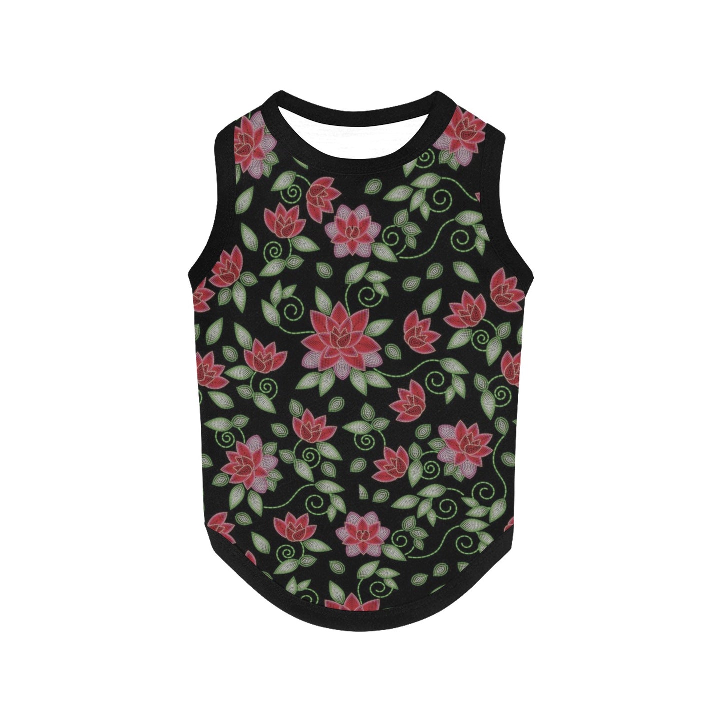 Red Beaded Rose Pet Tank Top