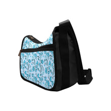Load image into Gallery viewer, Blue Floral Amour Crossbody Bags
