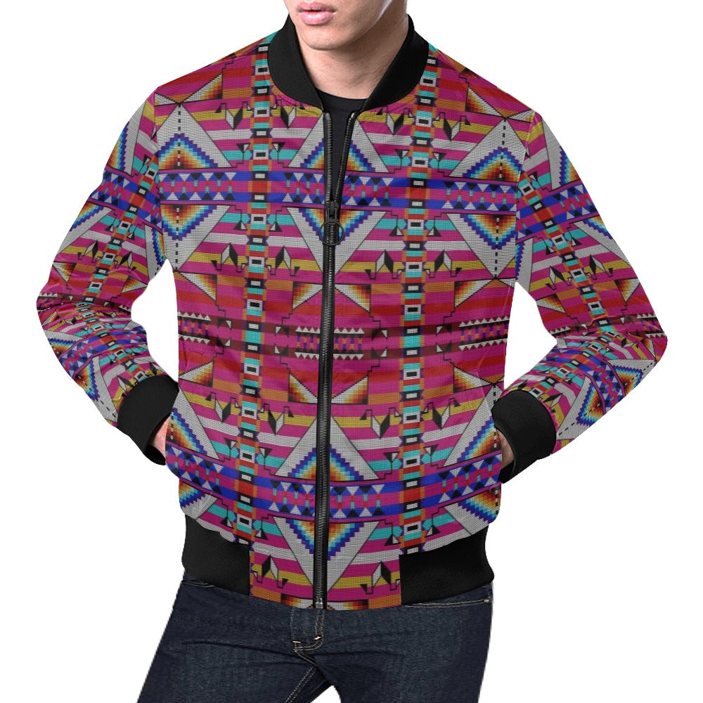 Medicine Blessing Pink Bomber Jacket for Men