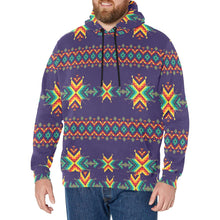 Load image into Gallery viewer, Dreams of Ancestors Indigo Men&#39;s Long Sleeve Fleece Hoodie
