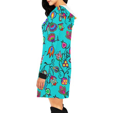 Load image into Gallery viewer, Indigenous Paisley Sky Hoodie Dress
