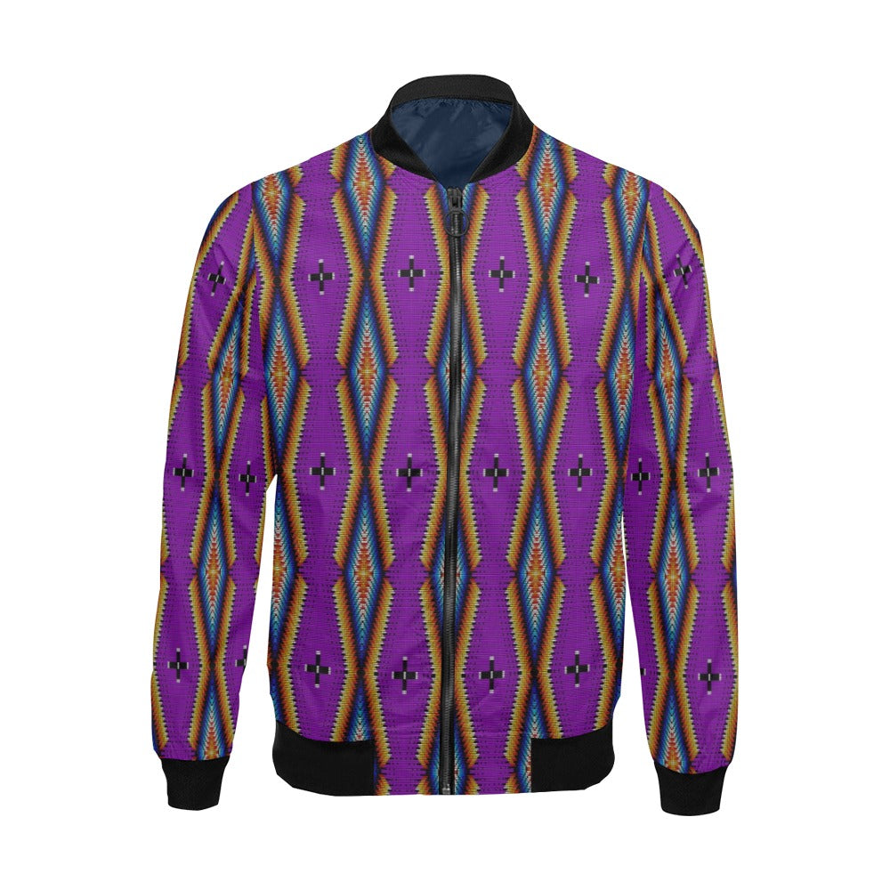 Diamond in the Bluff Purple Bomber Jacket for Men