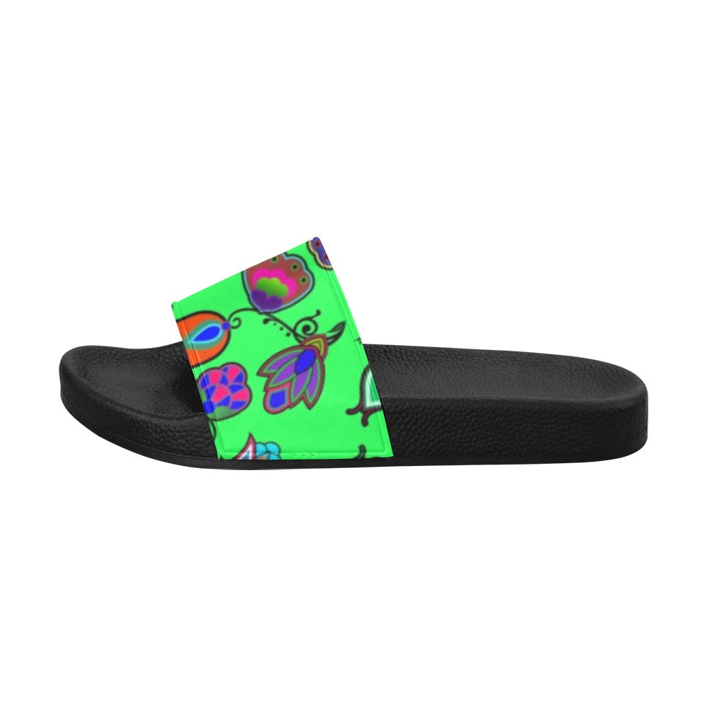 Indigenous Paisley Green Men's Slide Sandals