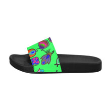 Load image into Gallery viewer, Indigenous Paisley Green Men&#39;s Slide Sandals
