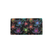 Load image into Gallery viewer, Neon Floral Turtle Women&#39;s Trifold Wallet
