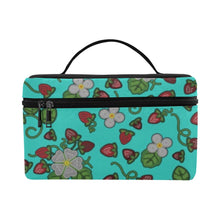 Load image into Gallery viewer, Strawberry Dreams Turquoise Cosmetic Bag/Large
