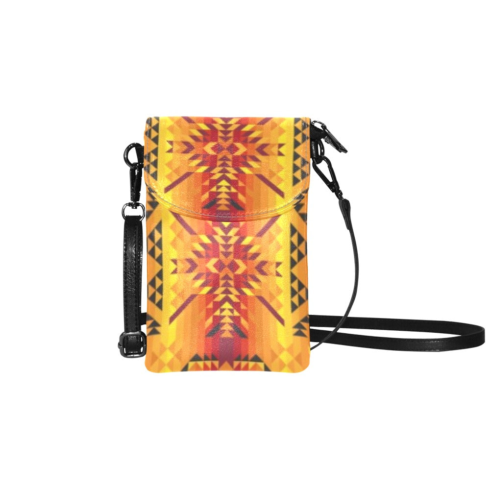 Desert Geo Yellow Red Small Cell Phone Purse
