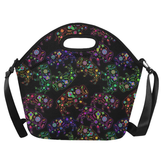 Neon Floral Buffalos Neoprene Lunch Bag/Large