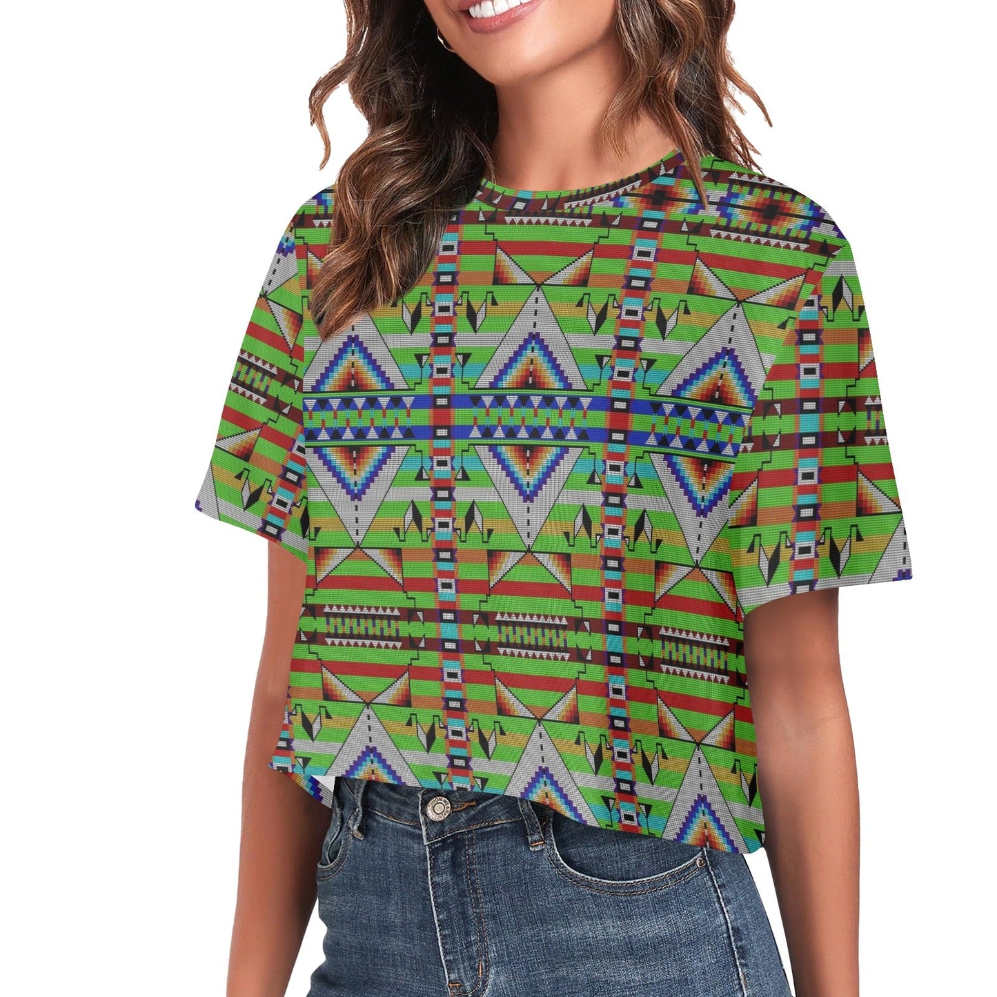 Medicine Blessing Lime Green Crop Top