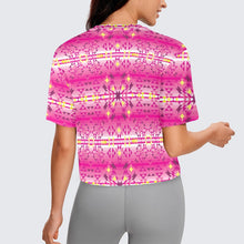 Load image into Gallery viewer, Pink Star Crop Top
