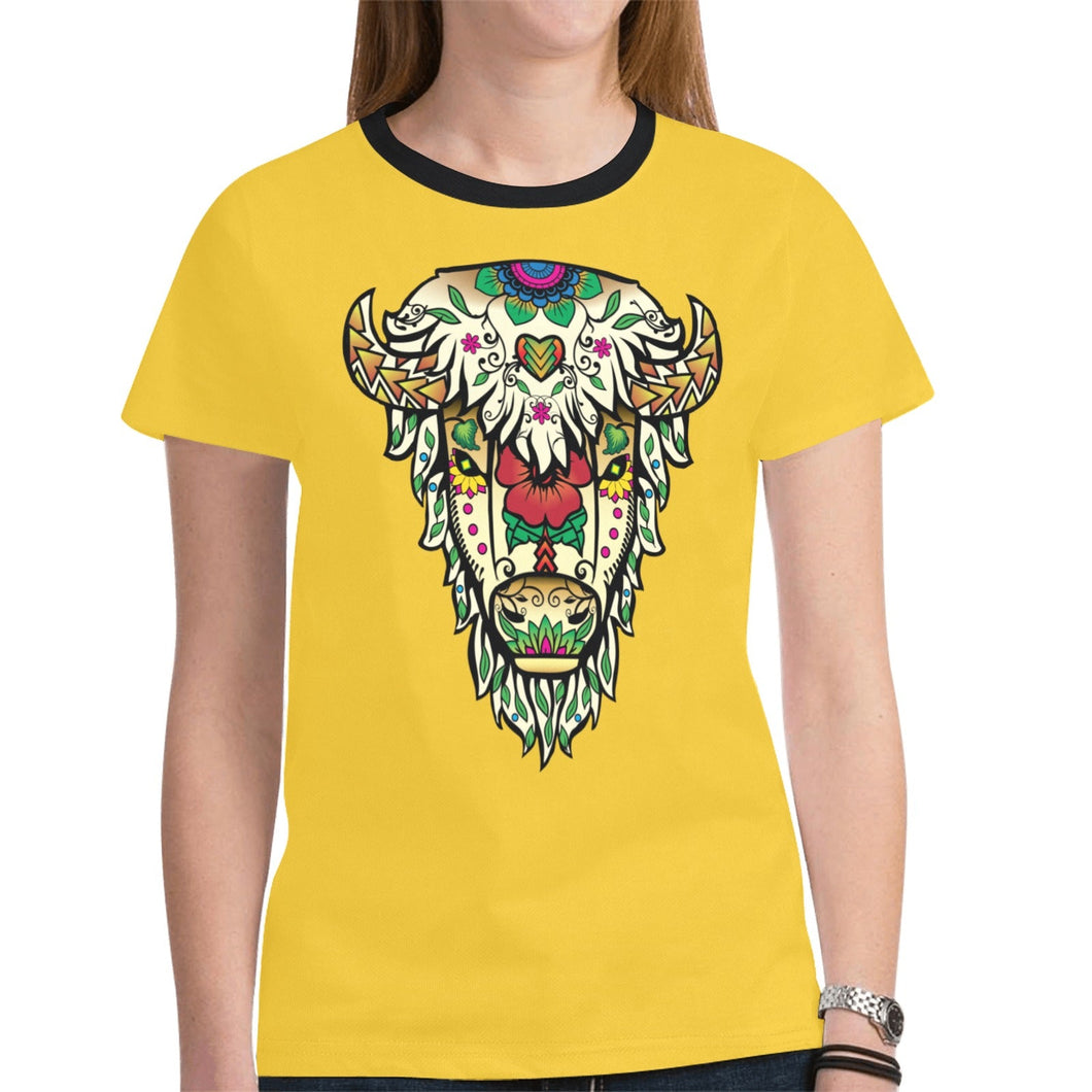 Buffalo Spirit Guide (Yellow) New T-shirt for Women