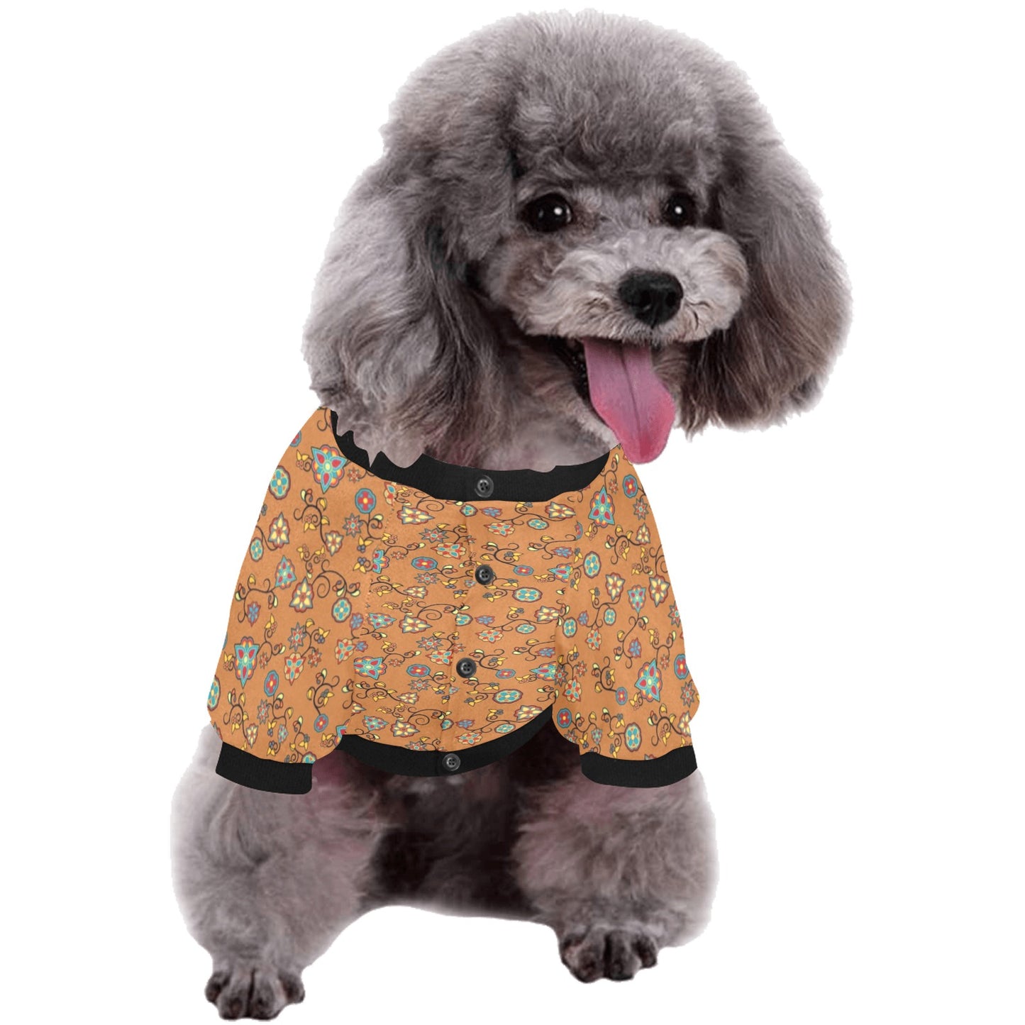 Fire Bloom Light Pet Dog Round Neck Shirt