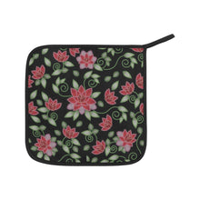 Load image into Gallery viewer, Red Beaded Rose Oven Mitt &amp; Pot Holder
