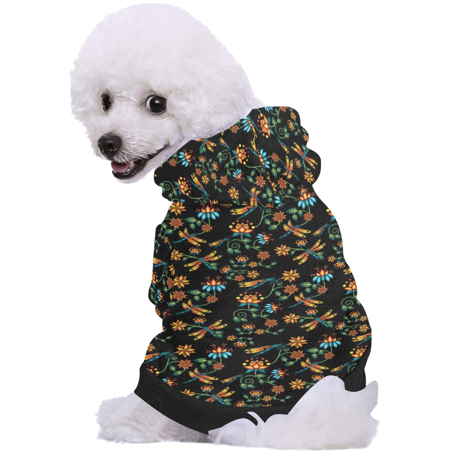 Dragon Lily Noir Pet Dog Hoodie