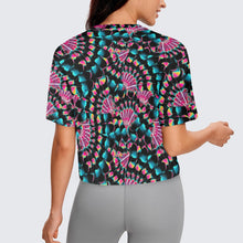 Load image into Gallery viewer, Hawk Feathers Heat Map Crop Top
