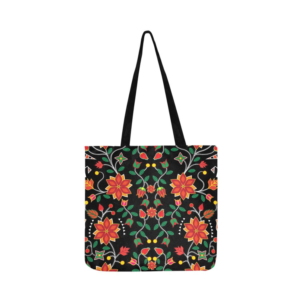 Floral Beadwork Six Bands Reusable Shopping Bag