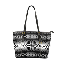 Load image into Gallery viewer, Black Rose Shadow Leather Tote Bag
