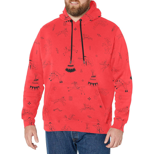 Ledger Dables Red Men's Long Sleeve Fleece Hoodie