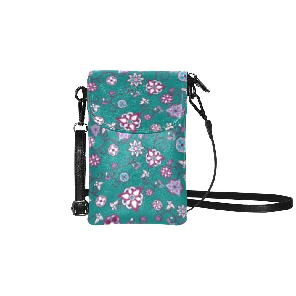 Burgundy Bloom Small Cell Phone Purse